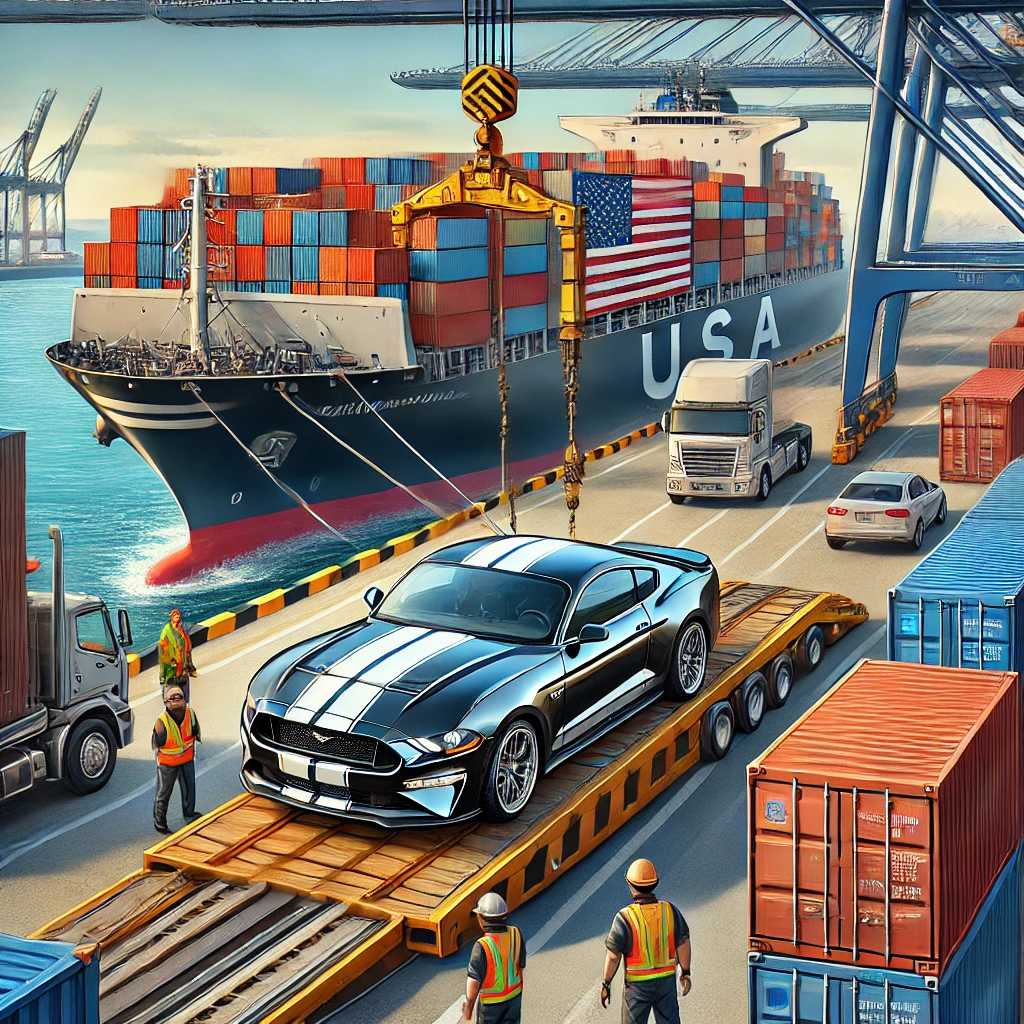 transport auta USA, sprowadzanie auta z USA, import auta z USA